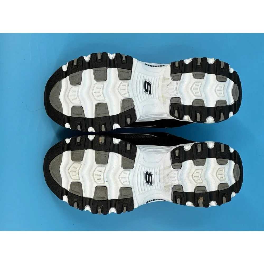 Skechers D’Lites Resilient Women’s 9 Black White Slip On Mule Memory Foam